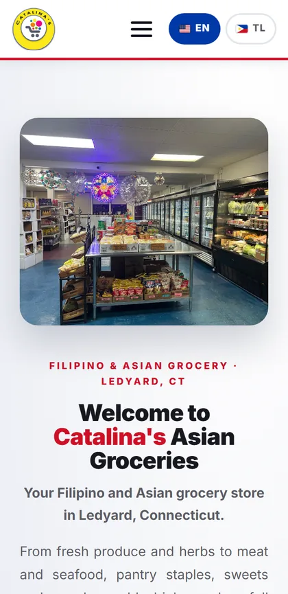 Catalina's Asian Groceries mobile website
