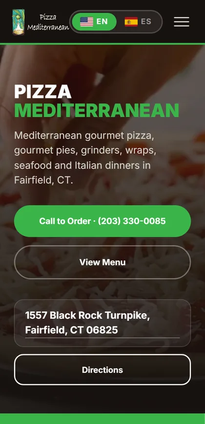Pizza Mediterranean mobile website
