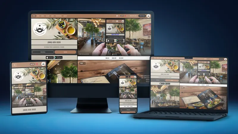Pasha Turkish Restaurant website on a desktop, laptop, tablet and phone